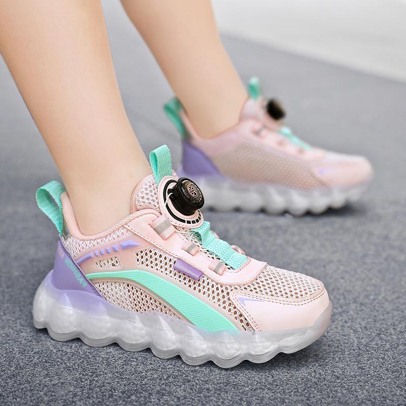 Scarpe da Corsa Traspiranti in Rete per Bambini - Unisex, Ammortizzazione ad Aria, Suola Morbida, Design alla Moda per la Primavera, Adatte a Bambini di Mezza Età e Grandi