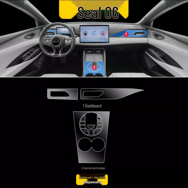 BYD Seal 06-DMI Interior Protection Film for Center Console, Dashboard, Navigation Screen, and Gear Shift