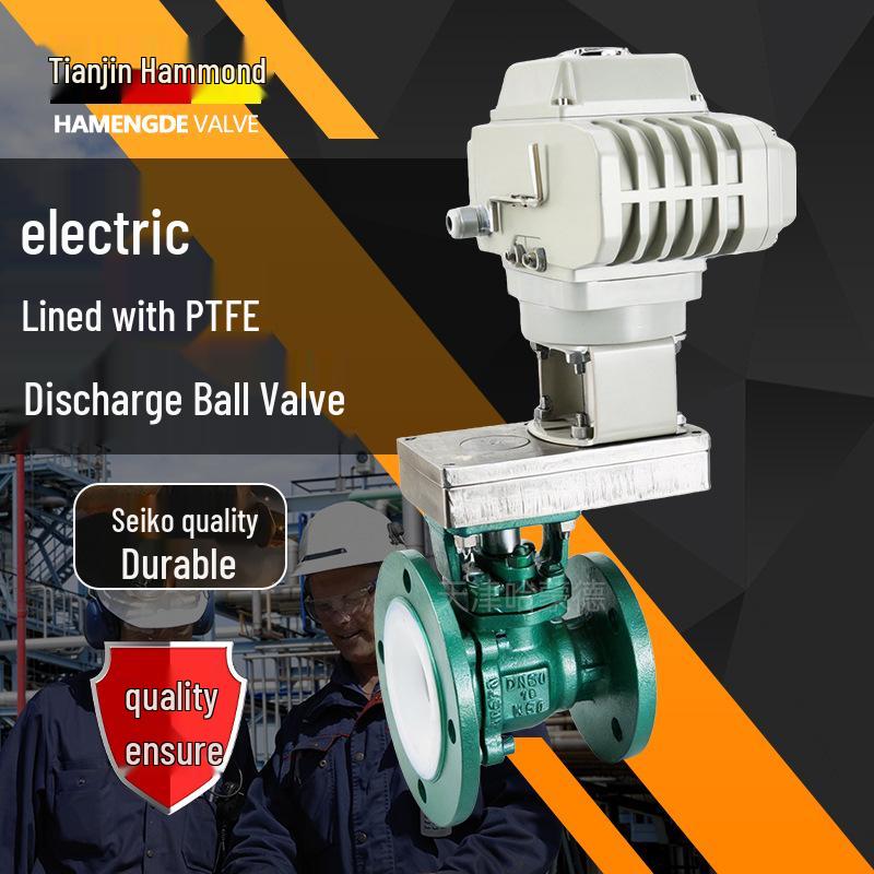 Hammond PTFE-Lined Cast Steel Flange Ball Valve, Acid-Resistant