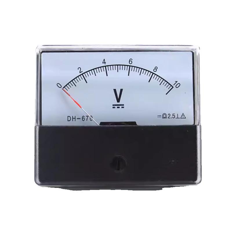 1PC DH-670 Pointer Analog DC Voltmeter 5V 10V 15V 20V 30V 50V 100V 70*60mm Accuracy 2.5 0-500V