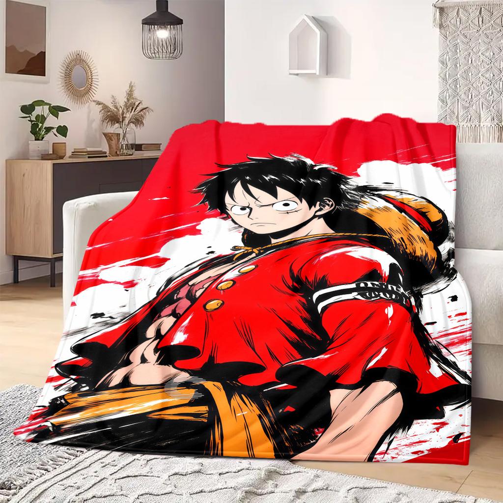 ONE PIECE Monkey D. Luffy Print Blanket Warm Comfortable Flannel Blanket Suitable for Bedrooms,Sofas, Beds,Chairs -QIAO103