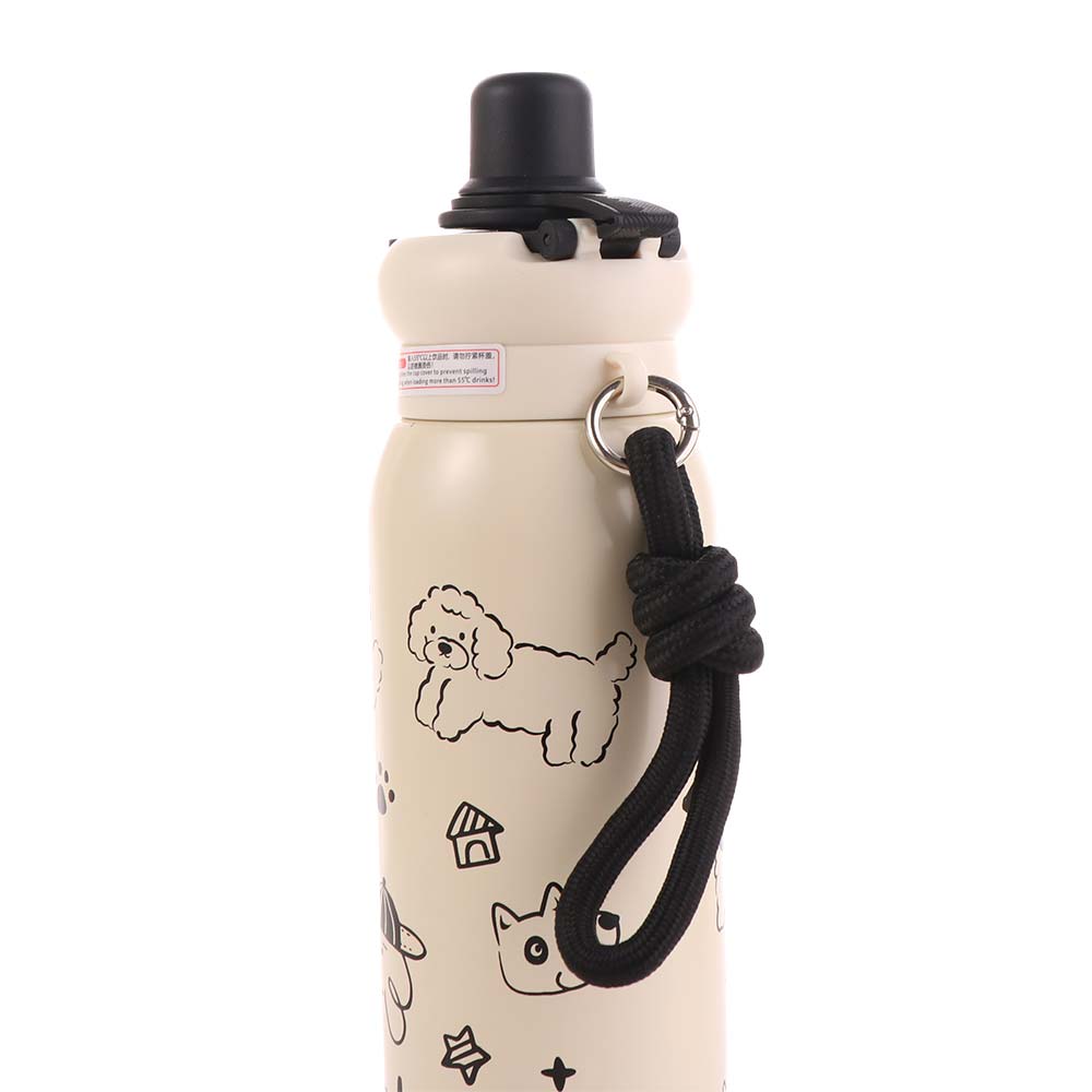 Small Mouth Cartoon Vacuum Cup Drinking Kettle Coffee Thermos Mug  New Year Gift