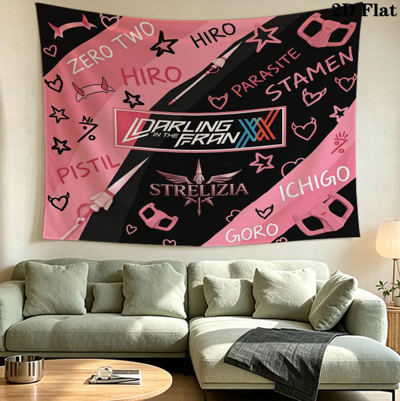 Franxx Wall Tapestry Aesthetic Wall Hanging Printed Fabric Blanket Decorative Tapestries For Bedroom Living Room Home Decor