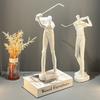 Home Decor Statues Golf Sports Figures Abstract Human Body Sculpture  Play Golf Resin Decorative Figurines Desktop decor Statues
