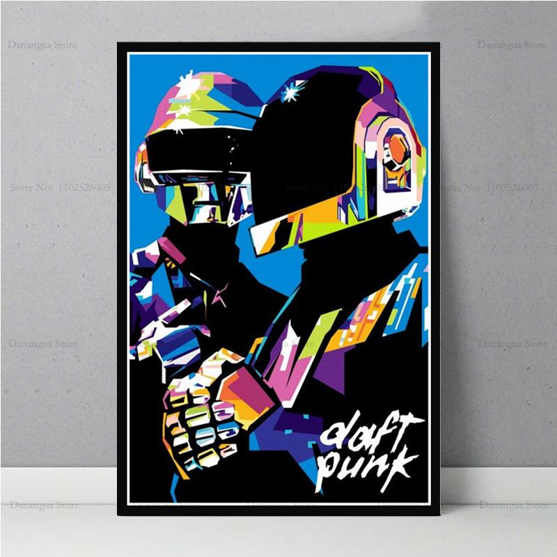 Abstrakt Daft Punk DJ Musikstjärna Konstverk Legend Moderna Affischtryck Väggkonst Canvas Målning Bild Foto Gåva Rum Heminredning