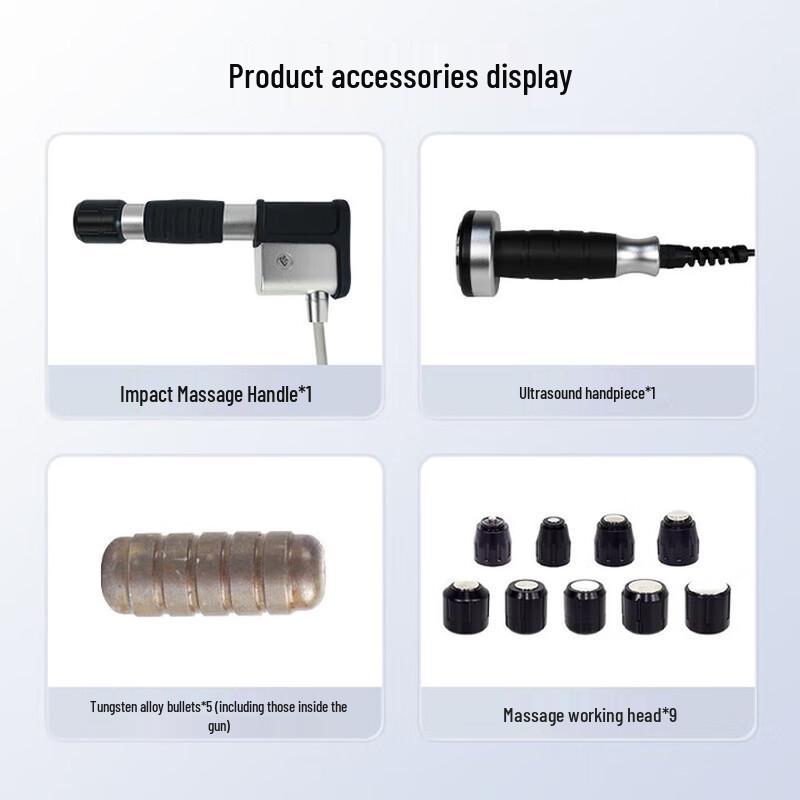HAOMENG Pneumatic Ballistic Shockwave Therapy Device CN Plug (adapter Included)
