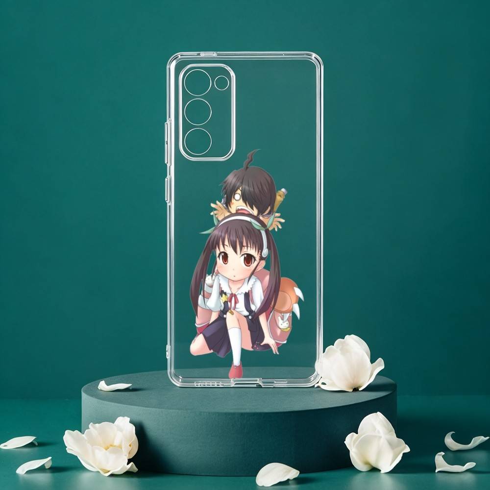 H-Hachikuji Mayoi Cute Phone Case For Samsung Galaxy S24 S25 S23 S22 S21 Plus S24 S25 Transparent Cover Case