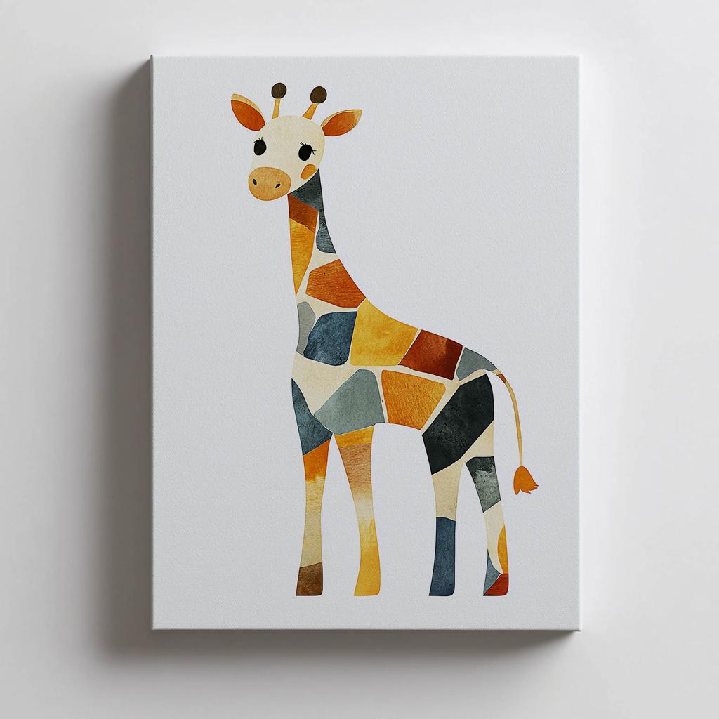 Poster Geometry Giraffe Poster Geometry Giraffe, 30X40 Cm, Dark Brown Wooden Frame, 230 Gsm Matte Paper
