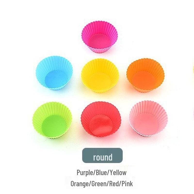 Set di 7 stampi per torte in silicone da 7 cm: Forme di Stella, Cuore, Quadrato, Fiore