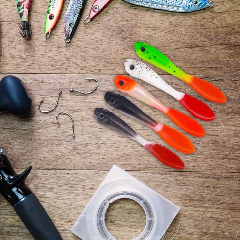 Zweifarbige künstliche Köder Angelköder Mini Softbaits Angelzubehör Swimbait Köder 7cm Wobbler Angelköder 5 Stück