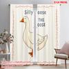 2pcs 2D Flat Printing Curtain Silly Goose On The Loose Polyester Without Electricity Birthday Party Perfect for Booths Studio