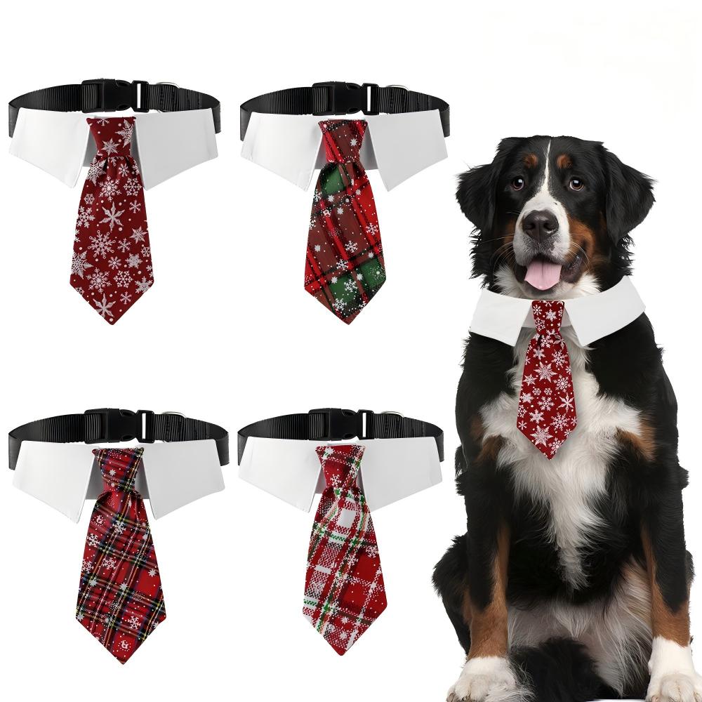 Factory-direct New Arrival Christmas British Style Cotton-polyester Pet Collar Tie Party Neck Scarf for Medium