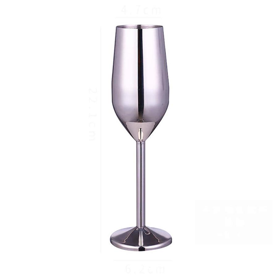 Champagne Cup 6oz Stainless Steel Champagne Flute Metal Wine Goblet Cup Bar Restaurant Goblet Home Bar Party Supplies