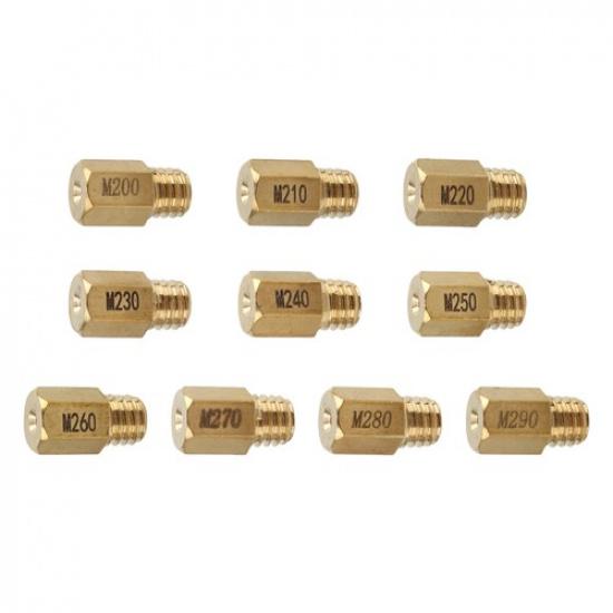 10pcs Hex Type Main Jets Jet for MIKUNI VM TM TMX Carburetor 200 210 220 230 240