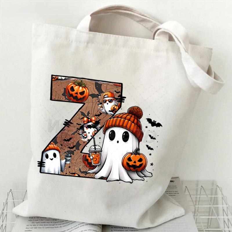 

26 letters personalized printing trend handbag commuter shoulder bag canvas bag No Spec