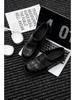 Men's Height-Increasing Black Derby Shoes with Thick Sole and Wooden Heel - 2025 Trendy Japanese & Korean Style.