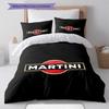 Martini Classic Logo Black Background Print 3 Pieces Duvet Cover Set Bar Man Cave Bedding Bedroom Home Decor Without Pillow Core Comforter