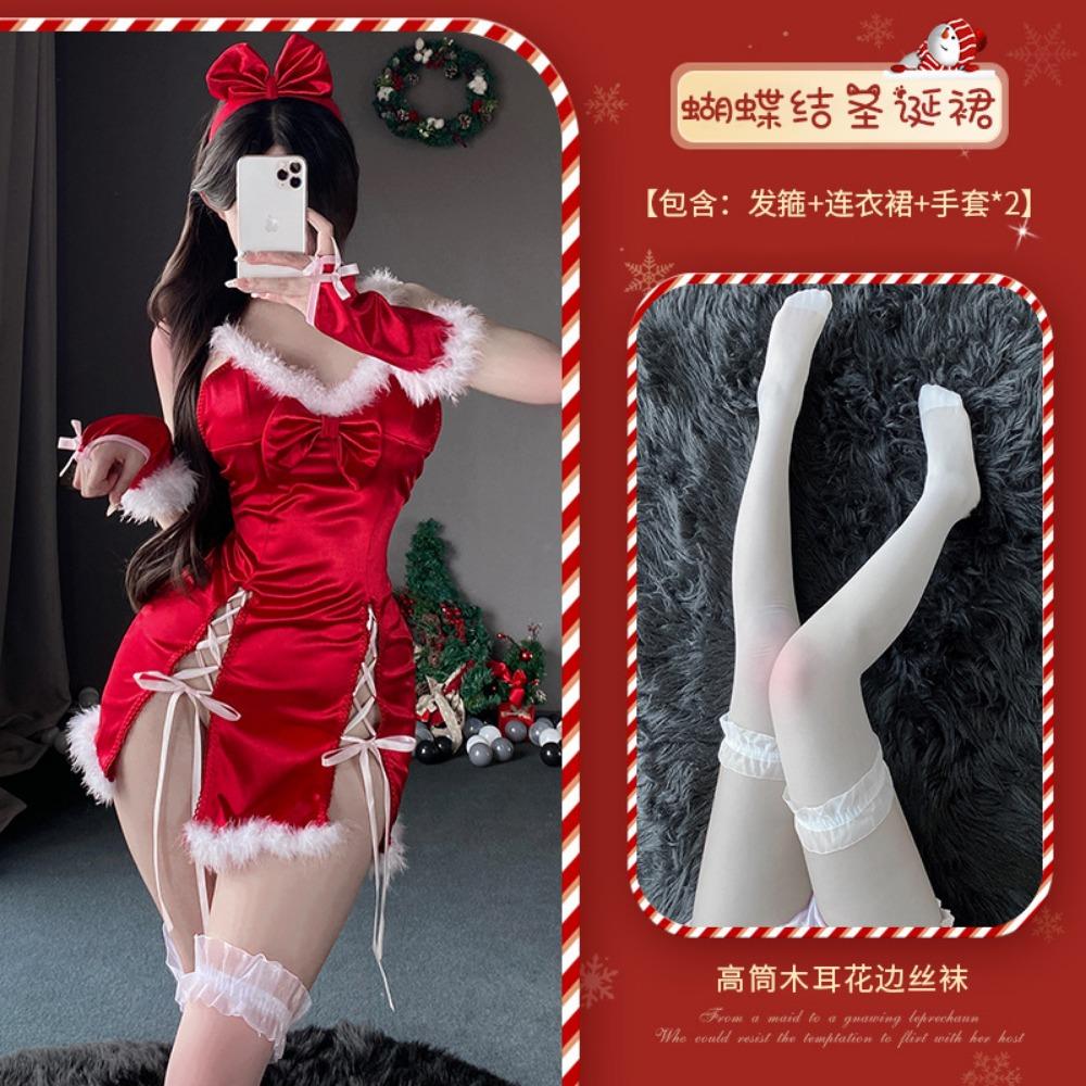 Xianyi Sexy Underwear Christmas Qqny Uniform Temptation Pure Desire Sexy Open File Free New Year's Robe Female S40