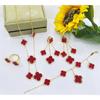 5-Piece Set New Four-Leaf Clover Jewelry Set Fashion Tassel Earrings Temperament Simple Versatile Senior Sense Of Necklace Earrings Bracelet Set