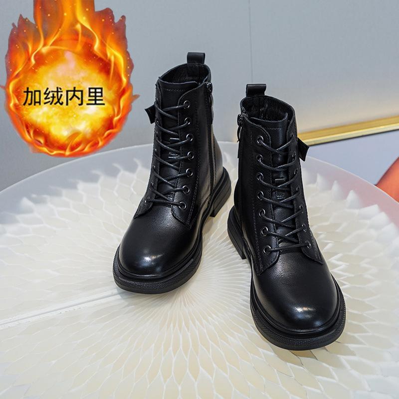 Boots women's new autumn and winter velvet versatile short boots British style thin medium women's boots