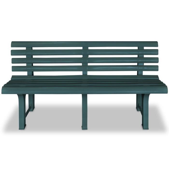 Banc de jardin - VIDAXL - 145,5 cm - Plastique - Vert - 2 personnes - Meuble de jardin