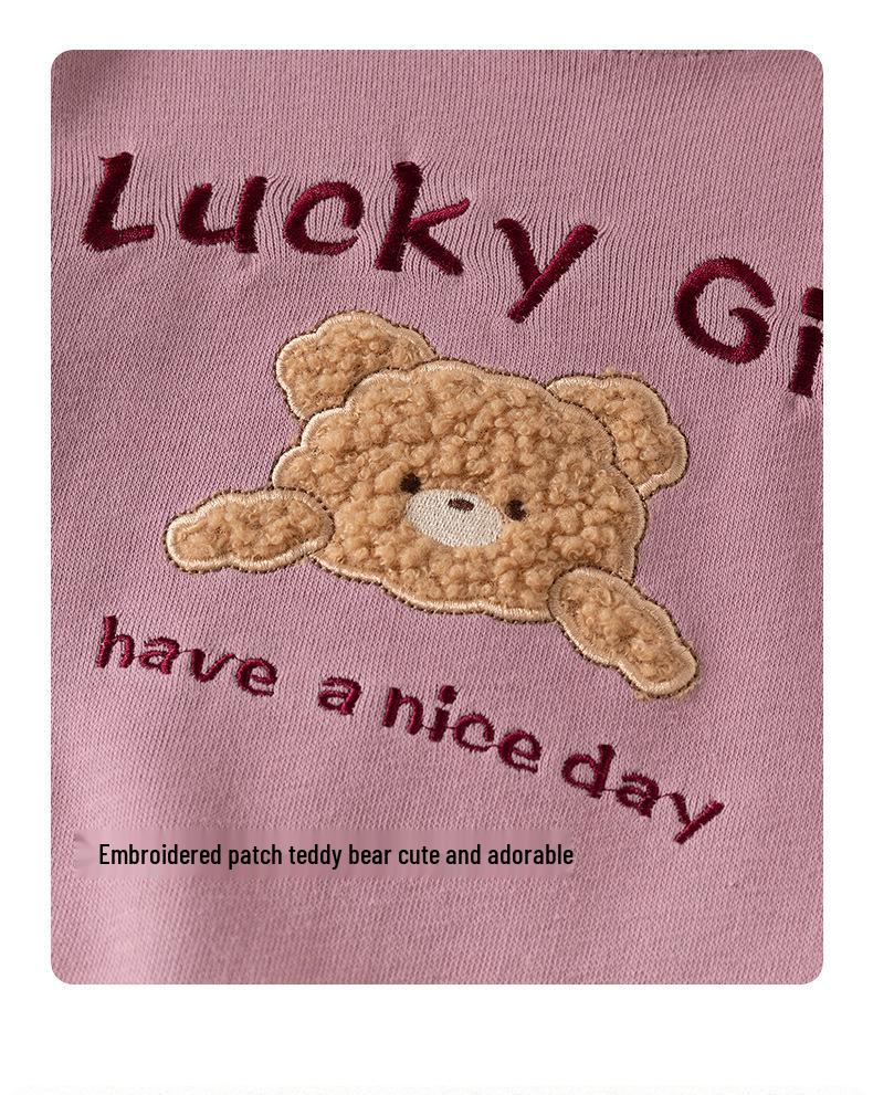 Girls' Cartoon Sports Sweatshirt Set - Spring/Autumn Toddler Two-Piece