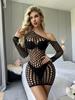 Hip Skirt Sexy Underwear Long Sleeves Sexy Hollow Mesh Skirt