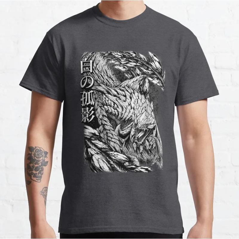 Arkveld Ink Drawing Monster Hunter Wilds Video Games Printed T Shirt for Men 100 Cotton Large Size Adult Tops Vintage T Shirt