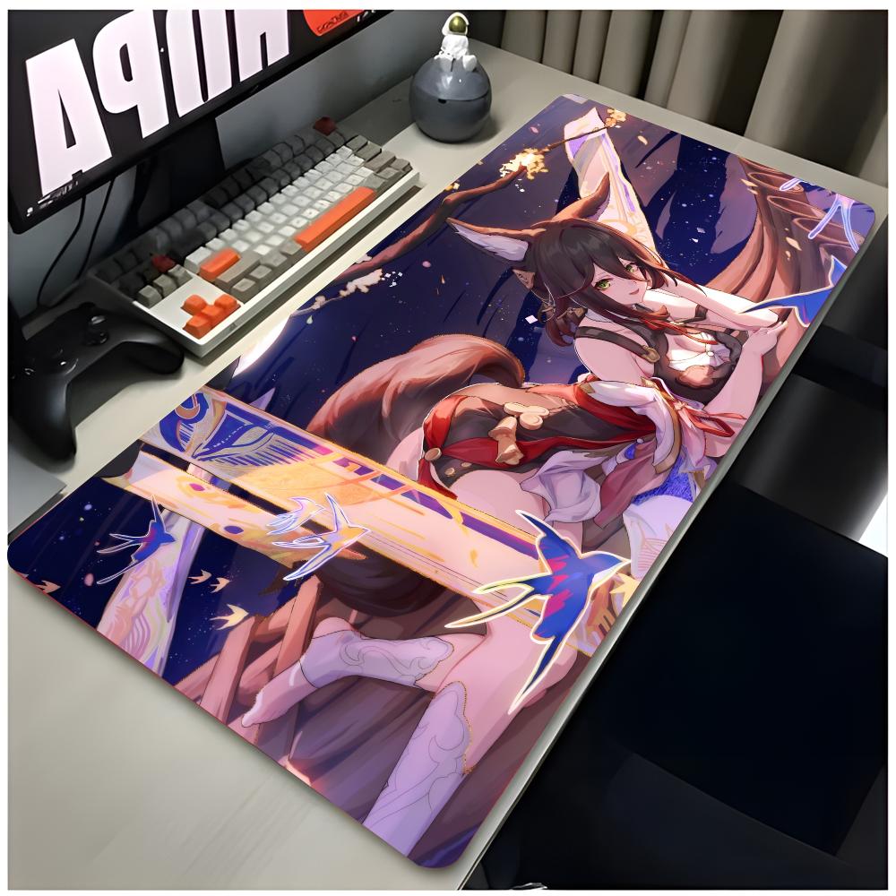 Game Character Honkai Star Rail Tingyun Mouse Pad Large Gaming Mousepad With Thick Stitched Edge NonSlip Desk Mat