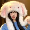Windproof Winter Plush Hat Little Rabbit Fluffy Ear Protection Cap Rabbit Ears Warmer Hat  Cycling