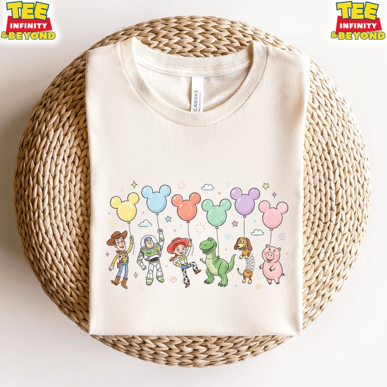Toy Story Characters T-Shirt, Disney Vacation Matching Tee, Mickey Balloon Toy Story Tee, Best Friends Gift For Disney Fans, Kids Party Tee 120