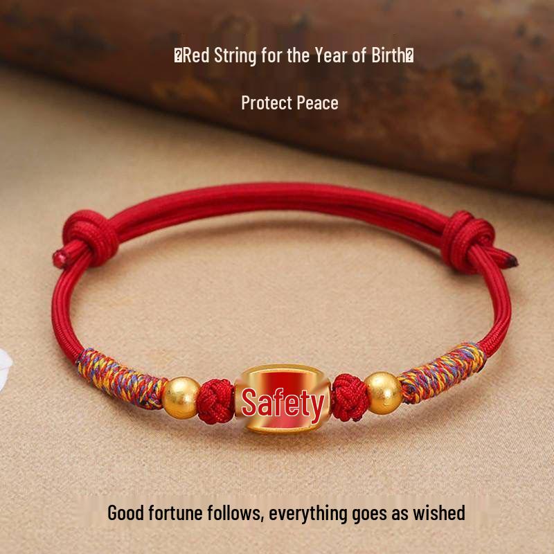 Brățară Etnică Nouă cu Șnur Roșu cu Accesorii din Aliaj Electroplacat pentru Bărbați și Femei - Design în Cinci Culori pentru Festivalul Bărcilor Dragonului.