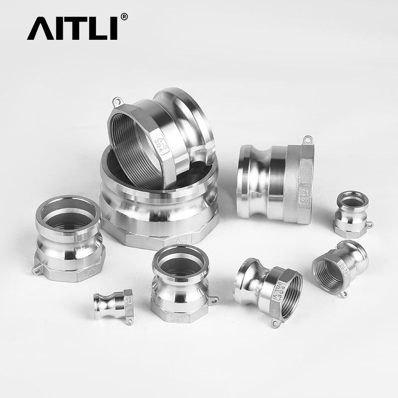 304 Stainless Steel Quick Connect Type A Fittings with Internal Thread and Plate Handle for Water Pipes