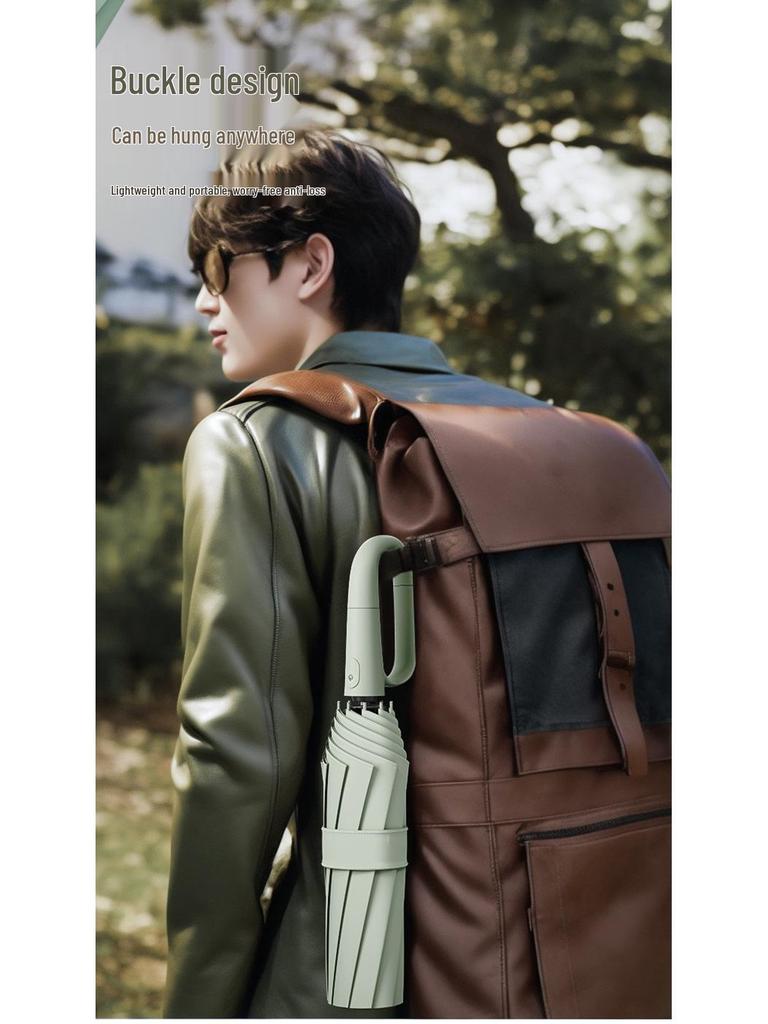 Large Windproof Folding Umbrella for Students - Reinforced, Thickened, Sunshade & Stormproof