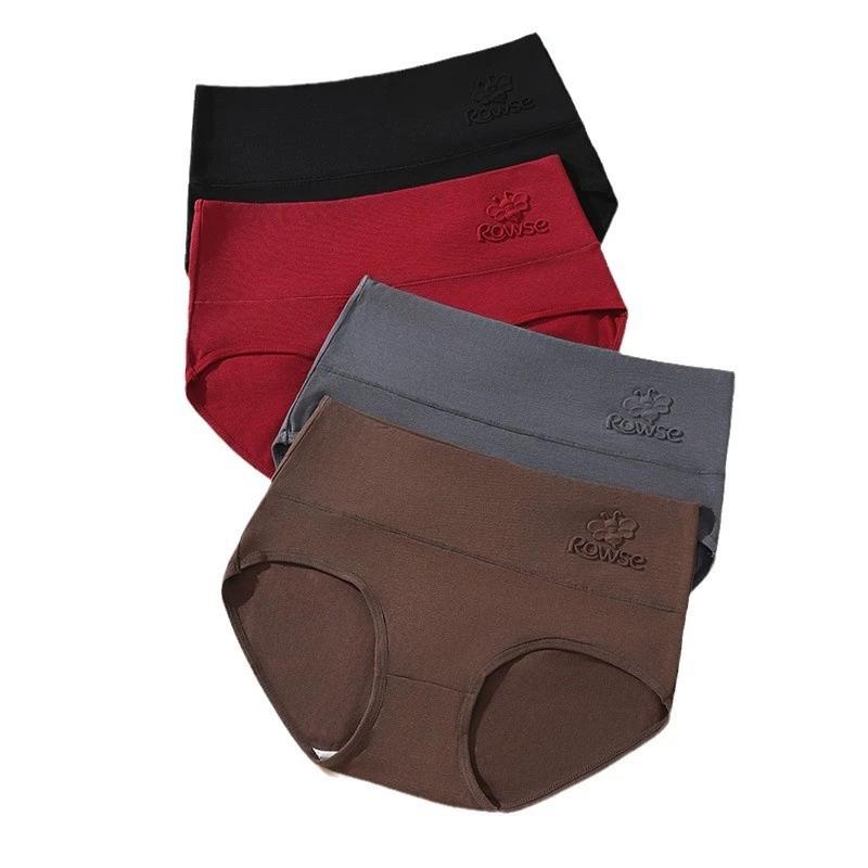 4 Pezzi Mutandine da Donna Vita Alta Biancheria Intima Mutandine Sottili Cotone Traspirante Slip Taglie Forti Mutandine da Ragazza Lingerie Femminile Sexy