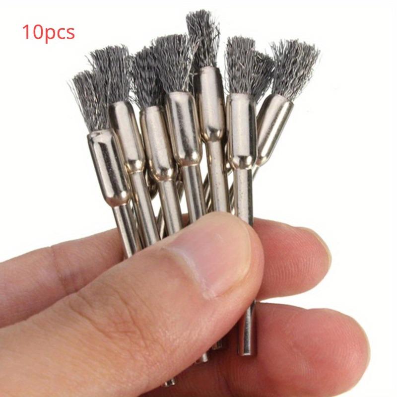 10 Pcs Wheel Wire Pen Brush Steel Cup Brush Rotary Tool Polishing Set Accessories Kit for Cleaning Grinding Polished