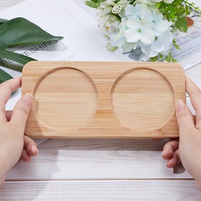 GORGECRAFT Bamboo Salt & Pepper Mill Tray Holder for 2 Mills, Kitchen Storage, Home Decor, Multi-functional, Easy To Maintain, Burlywood,