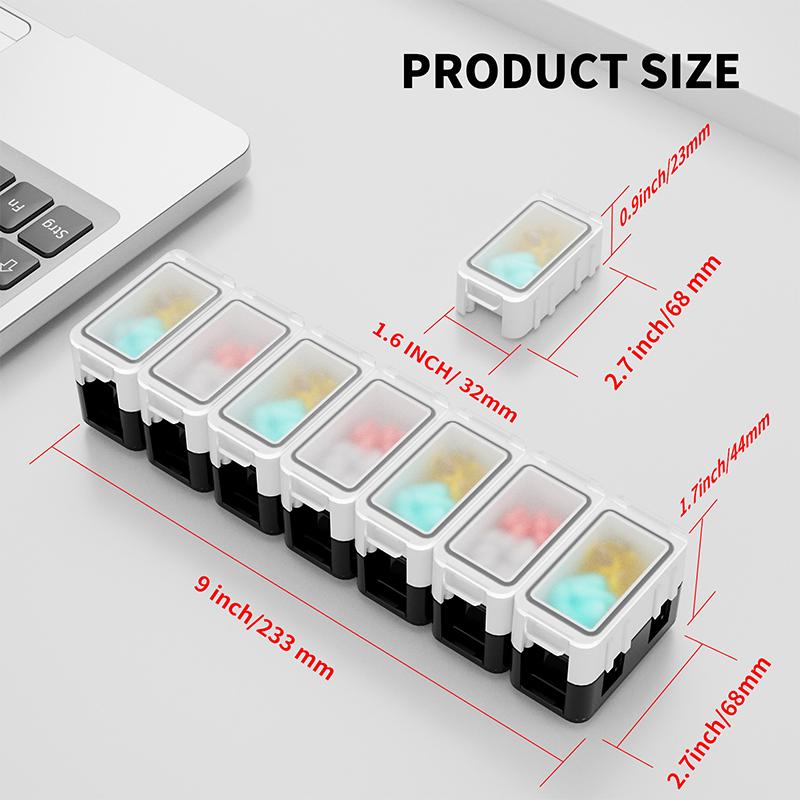 7 Days A Week 14 Compartments Pill Box Multifunctional Removable Random Combination Sealed Pill Organizer
