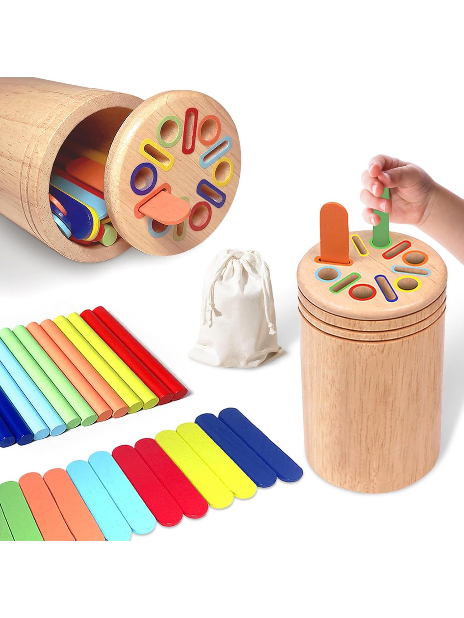 Нетоксичные игрушки Монтессори для 3-летнего малыша Деревянные обучающие монеты и сортировщики по цветам Сенсорная игра на сопоставление для детей Подарки