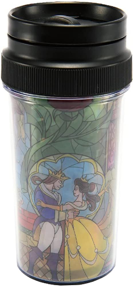 

YAXEL Дисней Тамблер Красавица и Чудовище Бутылка для воды с крышкой 400 мл Витражный стиль ГОРЯЧИЙ ХОЛОДНЫЙ Кружка IV &