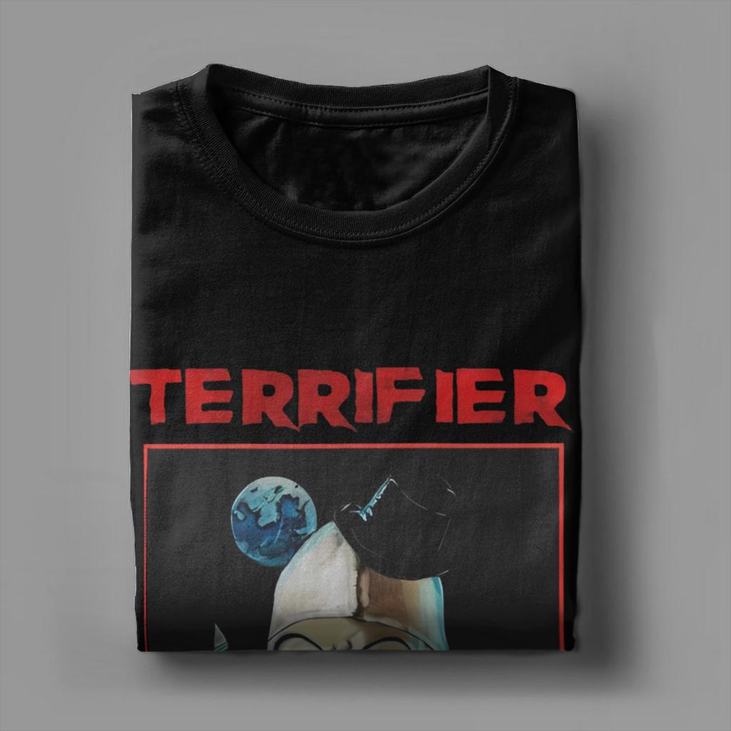 Terrifier Art Clown T-shirt för män Ren bomull Kreativa t-shirts Rund hals Skräckfilms-tees Kortärmad Kläder Plusstorlek