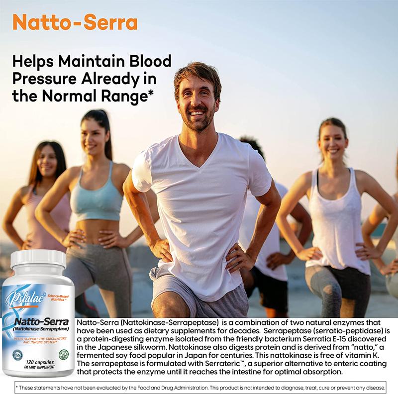 Le capsule integratori alimentari Natto-Serra aiutano a supportare la sana circolazione sanguigna e il sistema immunitario.