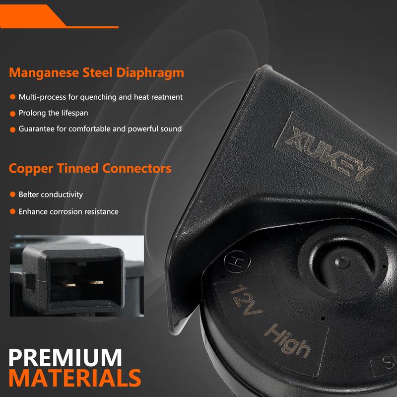 12V 110-125db 410/510Hz High Low Pitch Snail Horn Loud For Peugeot 106 206 307 308 405 406 605 607 806 Boxer Bipper & Tepee