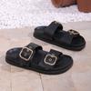 Rutschfeste Schuhe in großer Größe, Sandalen mit flachem Boden und dicken Sohlen, Bequeme Freizeit-Damenschuhe