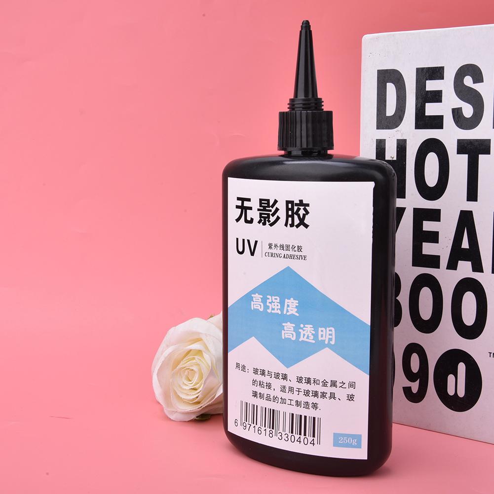 Clear UV Glue Ultraviolet Cure High Strength Adhesive for Glass Coffee Table Crystal Acrylic250g