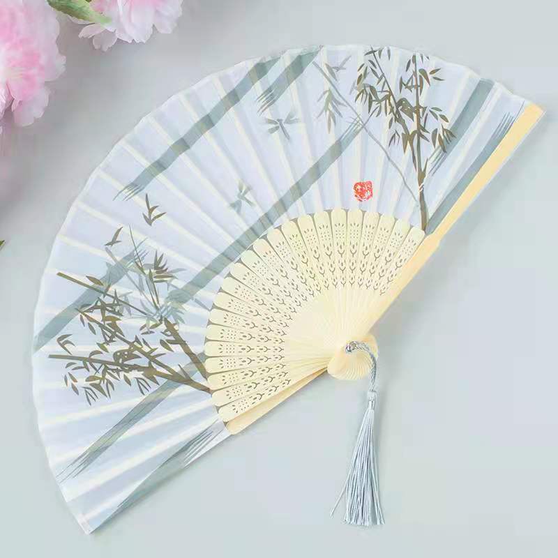 Vintage Style Silk Chinese Folding Fan Japanese Pattern Art Craft Gift Home Decoration Ornaments party Dance Hand Fan gift