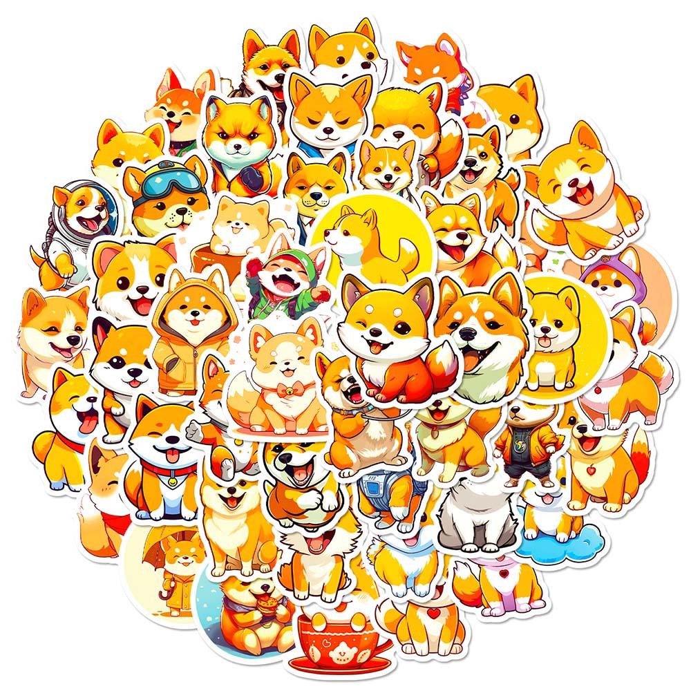 10/50pcs Cute Funny Dog Stickers Shiba Inu Sticker Shiba Graffiti Stickers for DIY Luggage Laptop Skateboard Motorcycle Bicycle Stickers