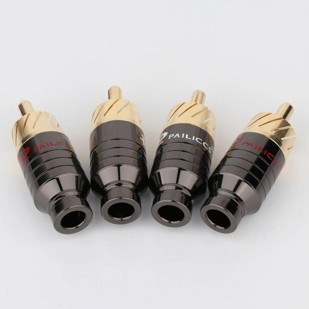 2Pcs Gold Plated RCA Plug Jack Soldering Speaker Audio Connector  Headphone Jack