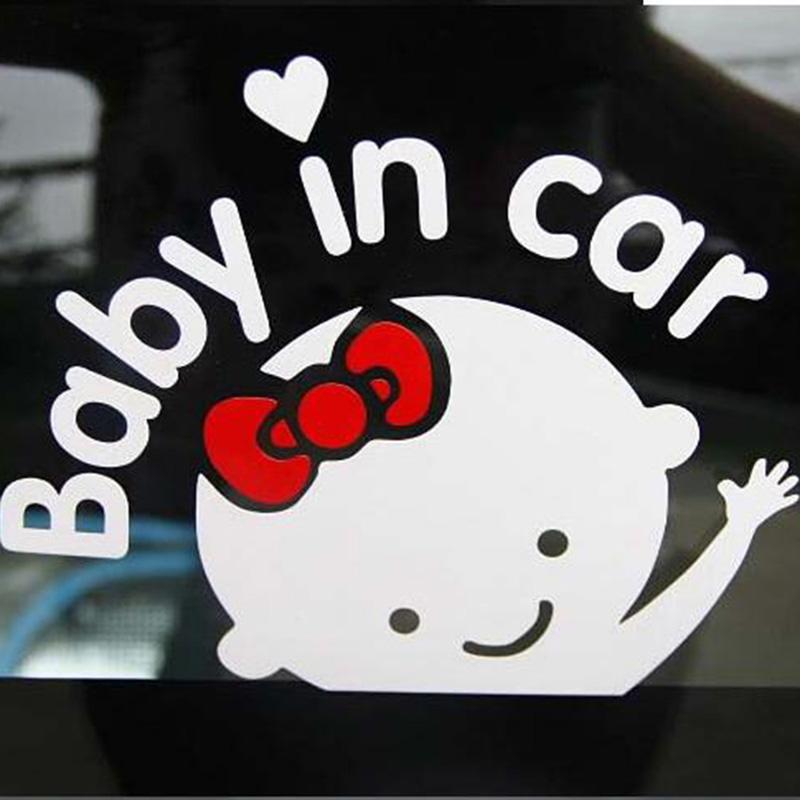 Cartoon Car Stickers Reflective Vinyl Styling Baby In Car Warming Car Sticker Reflective Self-Adhesive Waterproof Wall Sticker