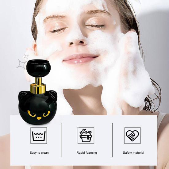 1/2Pcs Cat Paw Foam Soap Dispenser Black Kitty Themed Foaming Pump Bottle